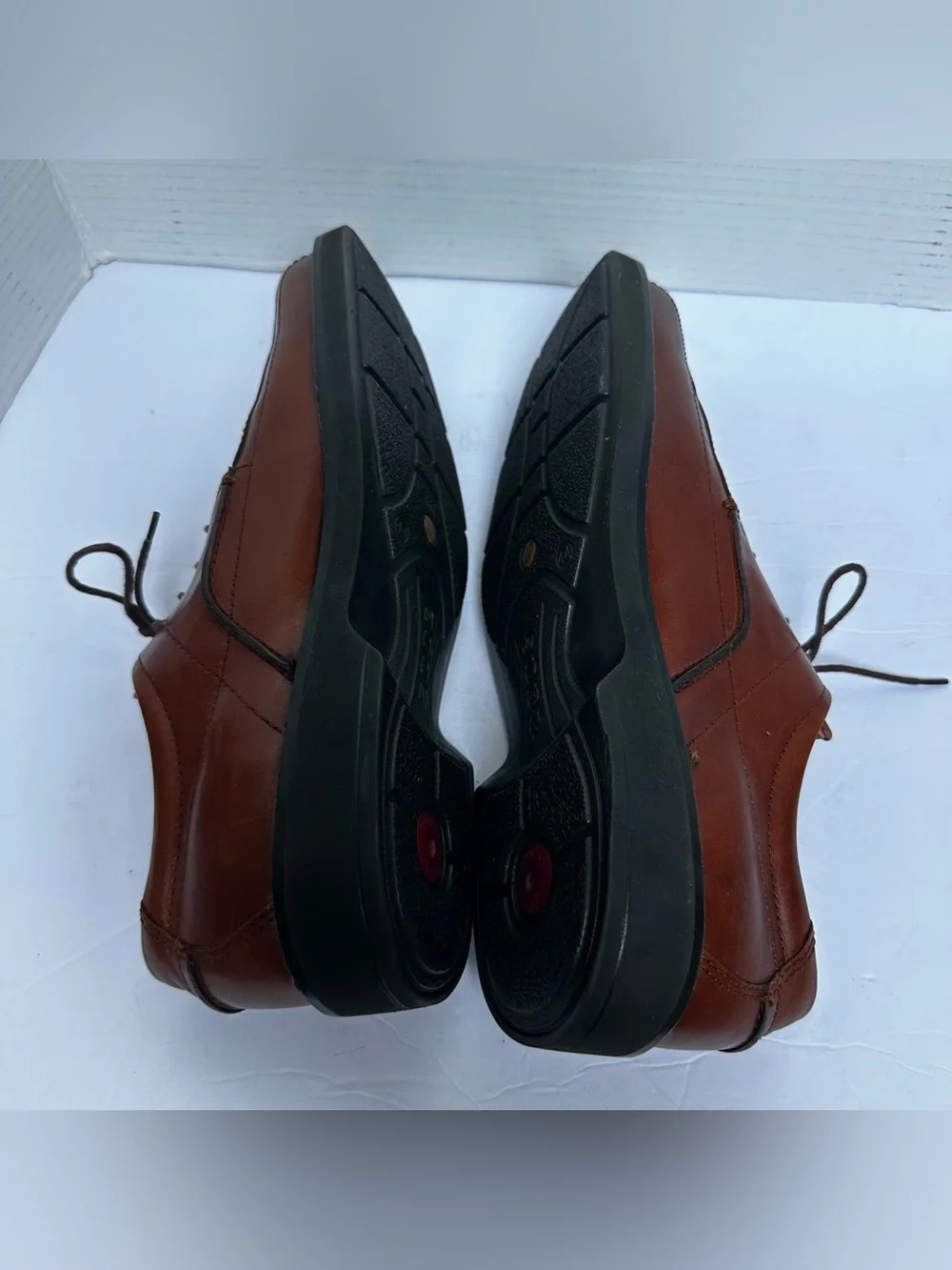 Ecco Men’s Whiskey Brown Holton Apron Toe Derby Dress Shoes- Size 44/US 10/10.5